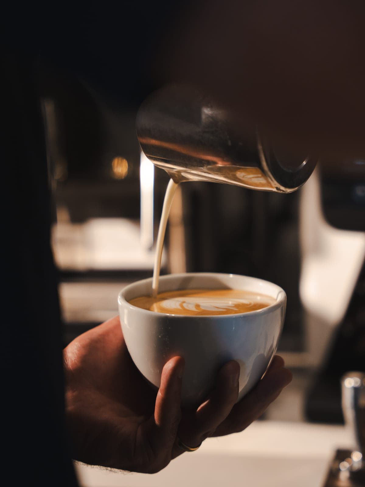 Arte latte servido